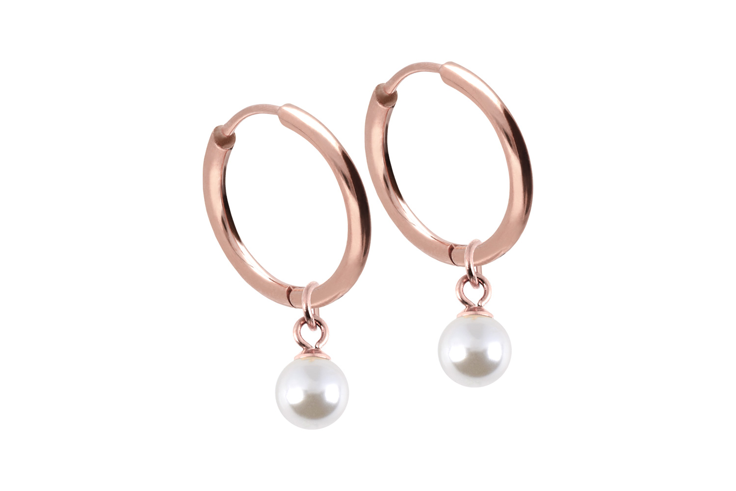 Chirurgenstahl Ohrclicker Creolen SYNTHETISCHE PERLE von Piercingline